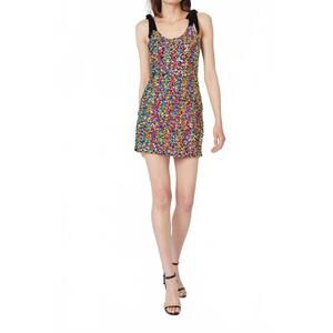 NEW GILNER FARRAR tatum sequin mini dress in rainbow